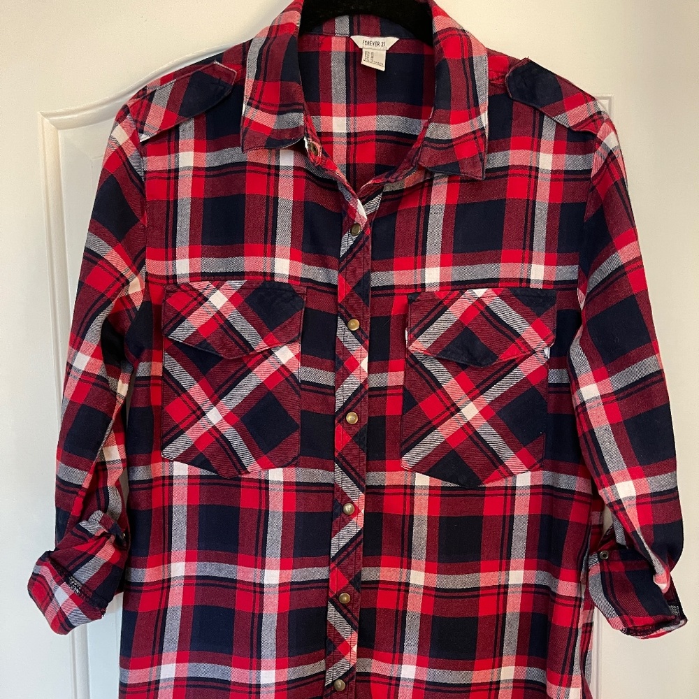 Button down plaid shirt